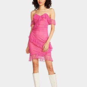 Betsey Johnson Meshing Around Strapless Mini Dress Pink